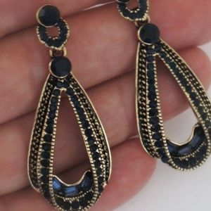 ART Deco earrings,  Sapphire earrings, Vintage Style earrings